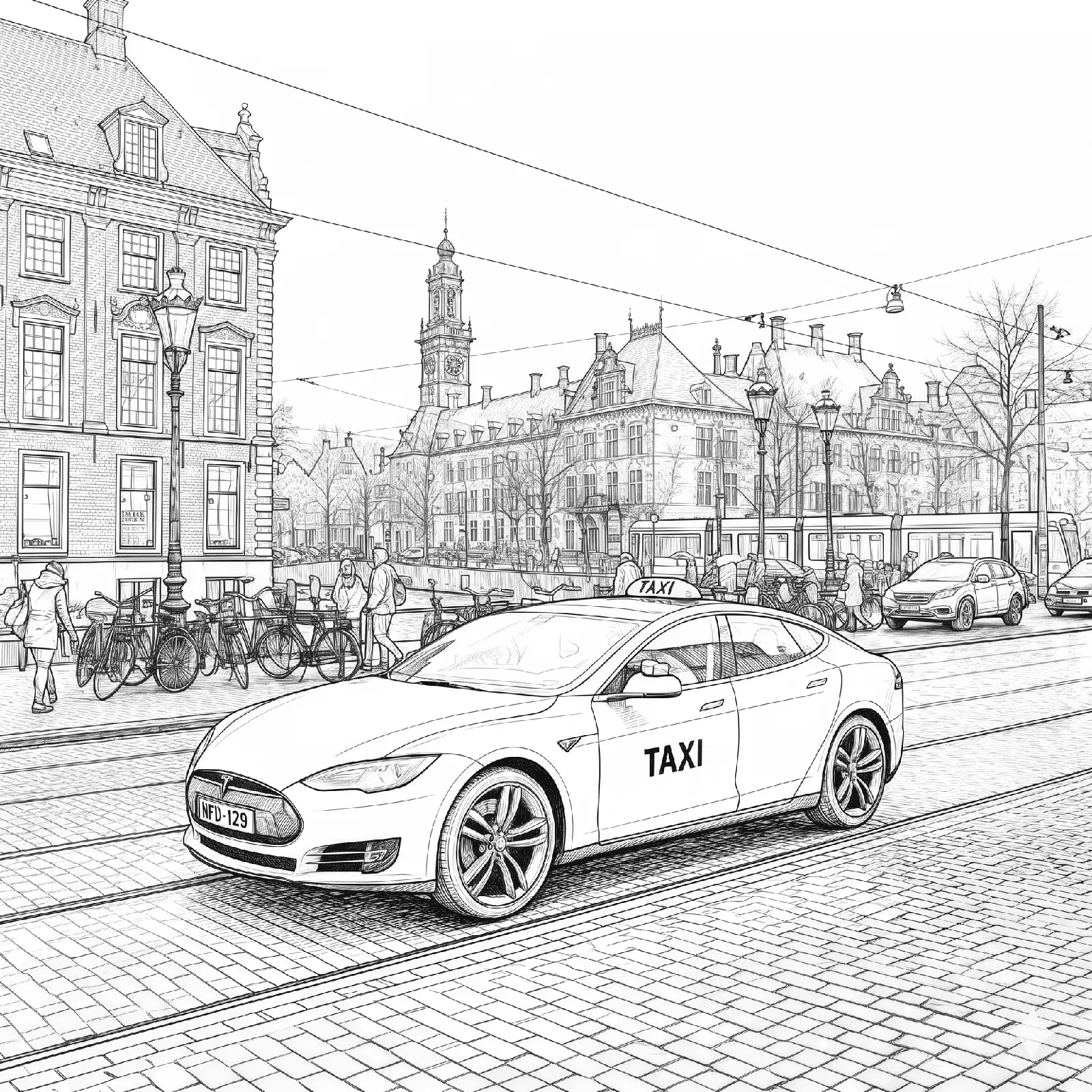 HollandsTaxi vehicle on the road